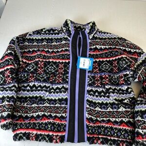 DSG full zip cozy fleece jacket multi color new with tags size‎ 14